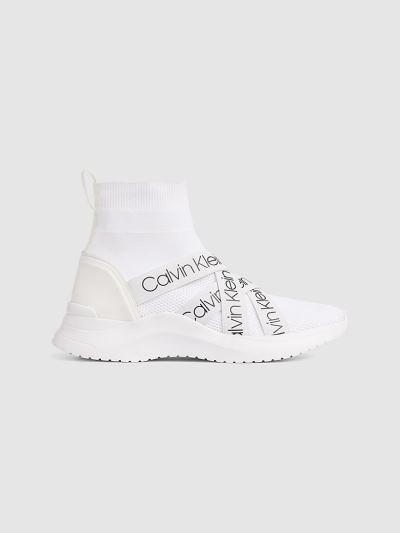 Calvin Klein Cipők HU872547 | Calvin Klein Knit Női Magas Sportcipő Fehér